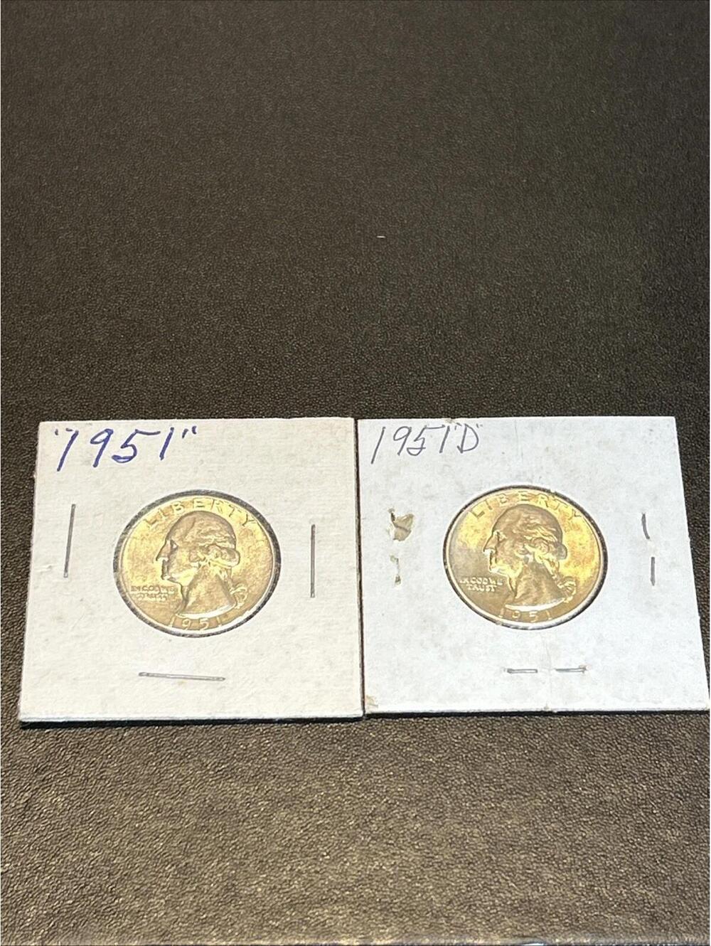 1951 P & D Washington Quarters 90% Silver From Collection